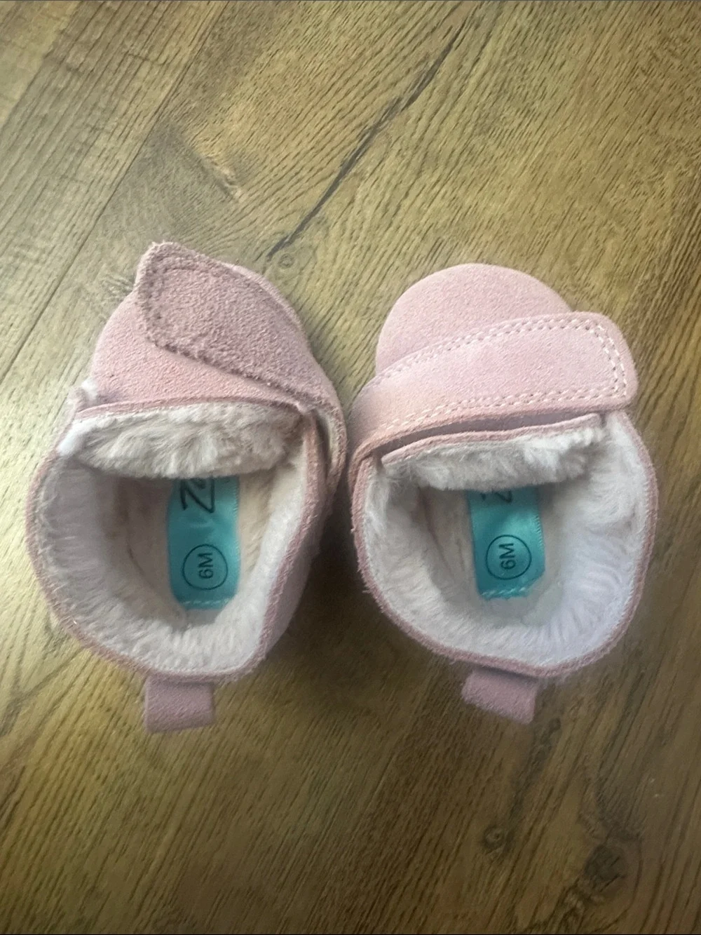 Zutano Baby Shoes Size 6M Pink Suede-Like Fur Lined Bootie